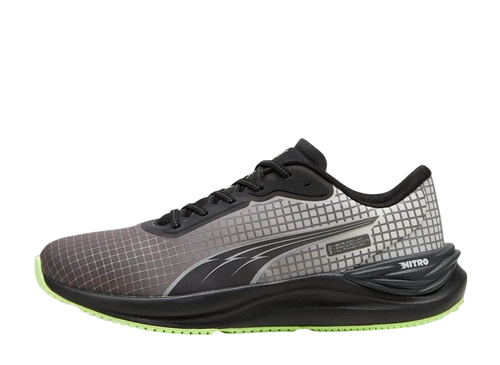 プーマ エレクトリファイ ニトロ3 "プーマブラック/グレイシャルグレー/フィジーアップル"