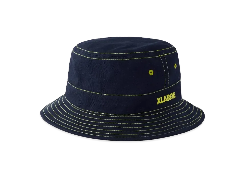 XLARGE CONTRAST STITCHED BUCKET HAT "NAVY"