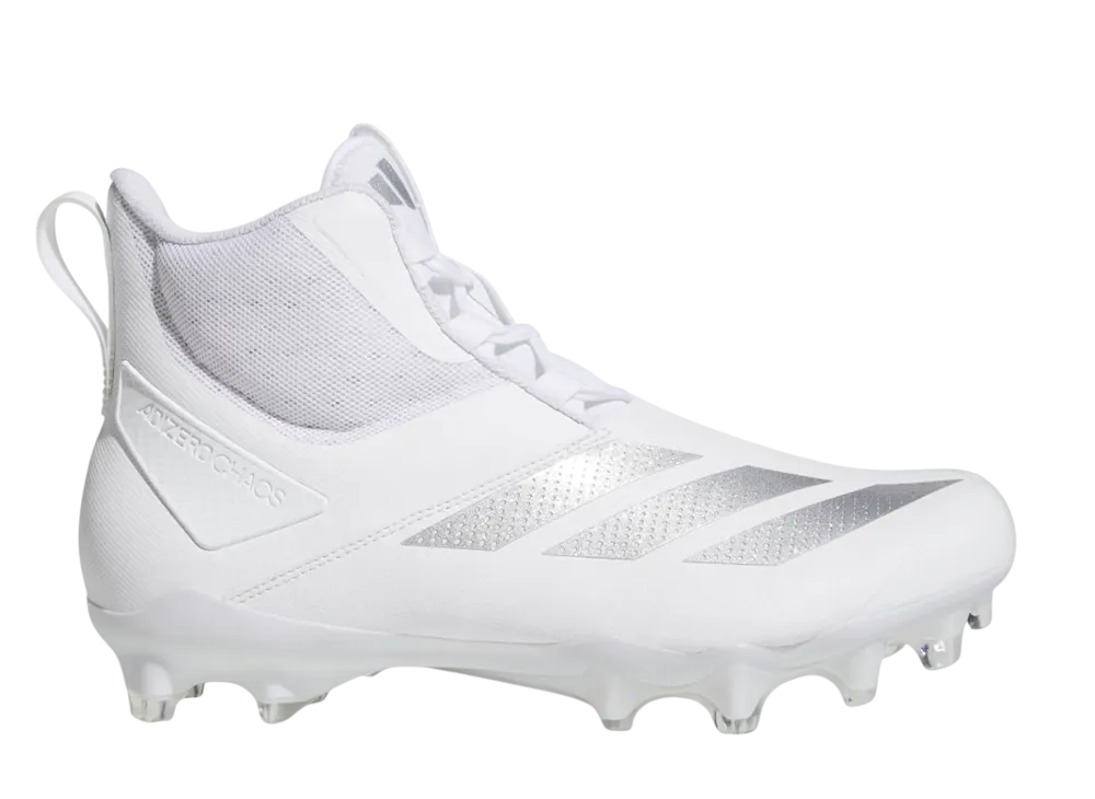 アディダス アディゼロ カオス アメリカンフットボール ラインマン スパイク "クラウドホワイト/シルバーメタリック"