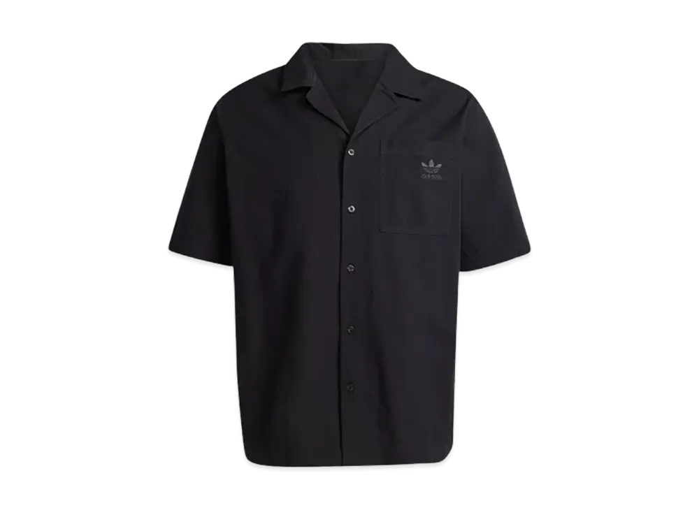 adidas Essentials Seersucker Short Sleeve Shirt "Black"