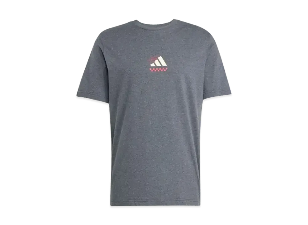 adidas Lounge Pizza Graphic Short Sleeve T-Shirt "Dark Grey Heather"