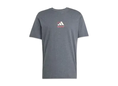 adidas Lounge Pizza Graphic Short Sleeve T-Shirt "Dark Grey Heather"