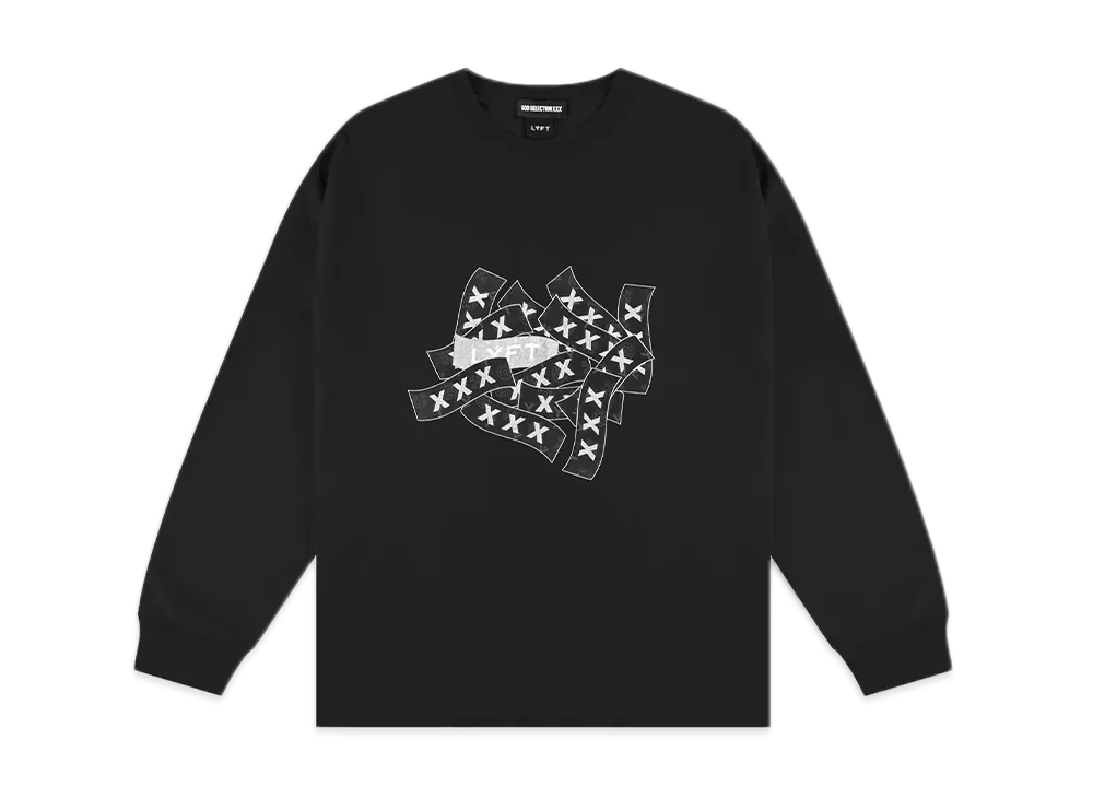 GOD SELECTION XXX x LYFT Limited Big Long Sleeve T-Shirts "Black"