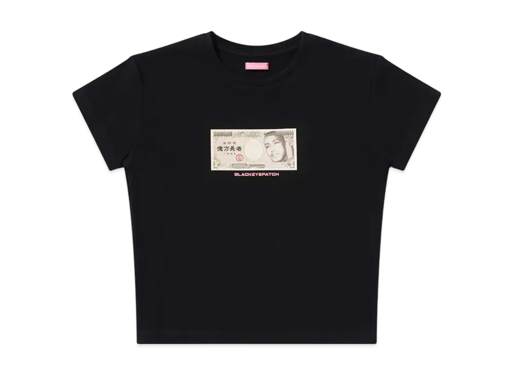 BlackEyePatch x Yuki Chiba "Billionaire" Baby Tee "Black"