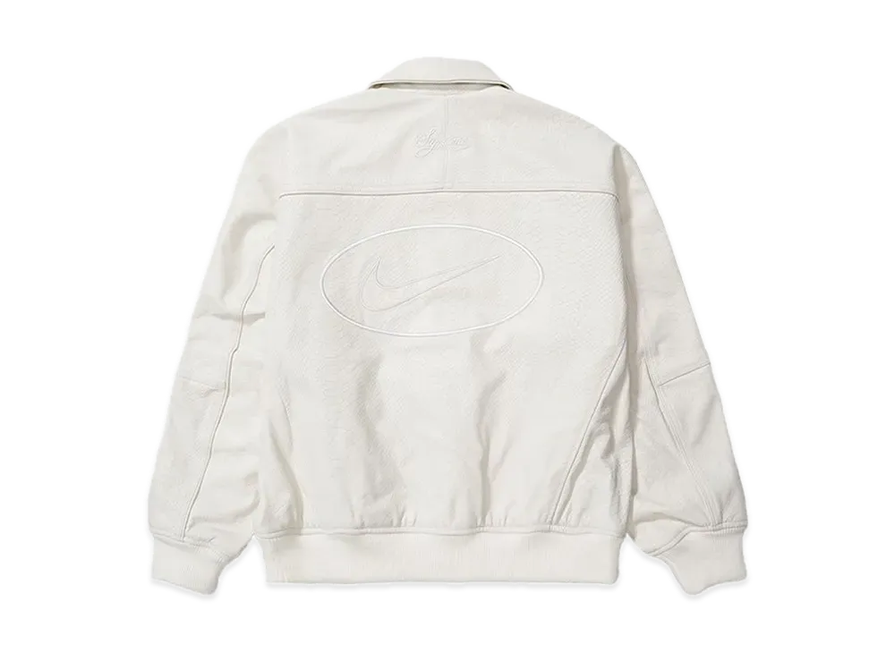 Supreme x Nike Leather Varsity Jacket "White"