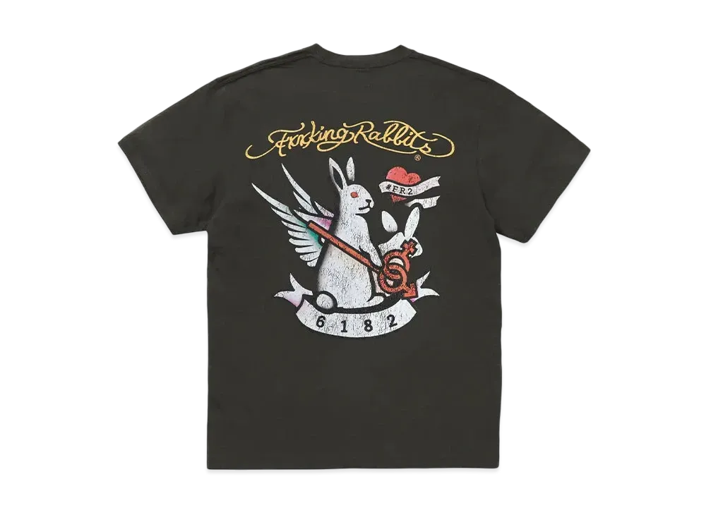 FR2 Rabbits Tattoo Garment Dye T-Shirt "Black"