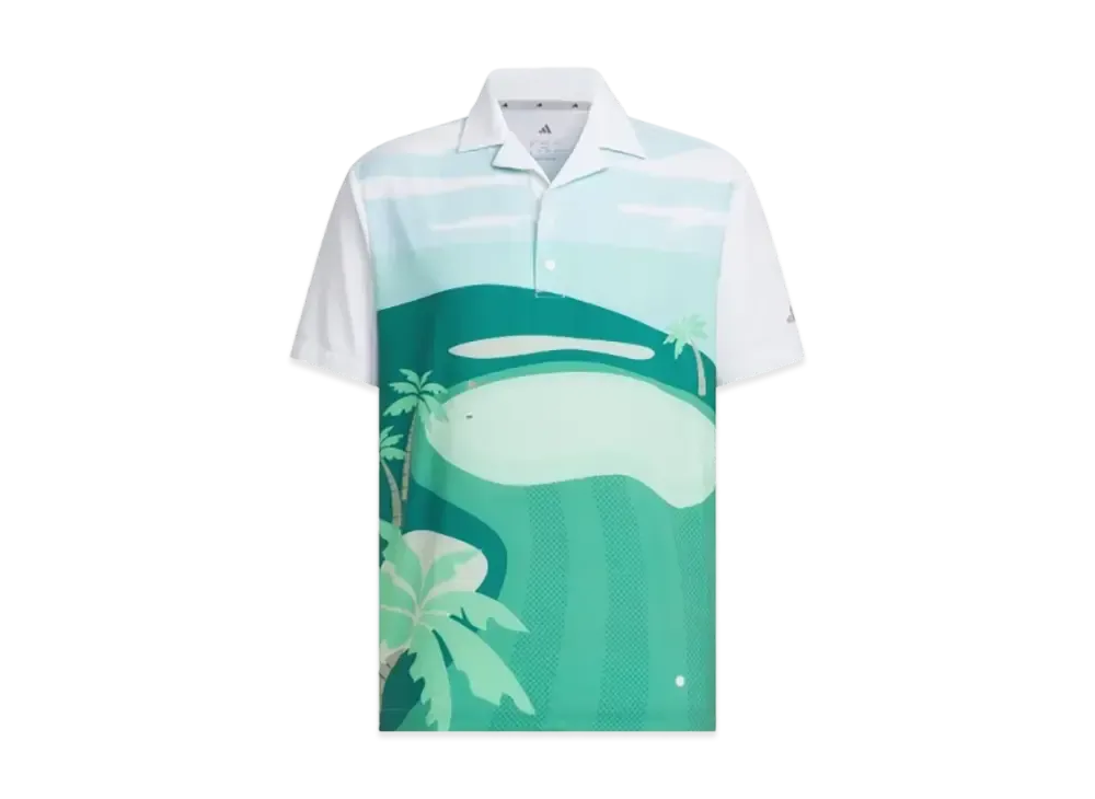 adidas PG All-Over Print Short Sleeve Polo Shirt "White"