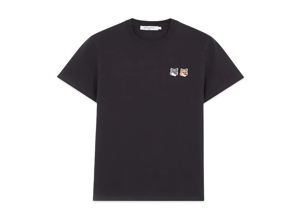 Maison Kitsune Double Fox Head Patch Classic T-Shirt "Anthracite"