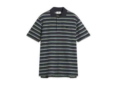 Maison Kitsune Profile Fox Patch Tricolor Stripe Polo "Ink Blue"