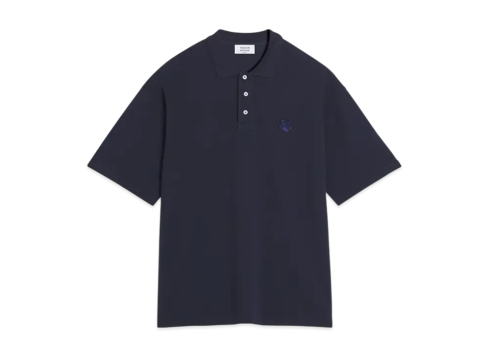 Maison Kitsune Bold Fox Head Patch Oversize Polo "Deep Navy"
