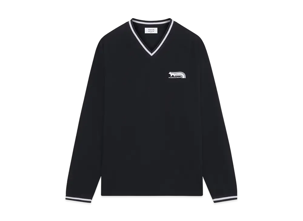 Maison Kitsune Flash Fox Raglan Long Sleeve T-Shirt "Black"
