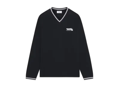 Maison Kitsune Flash Fox Raglan Long Sleeve T-Shirt "Black"