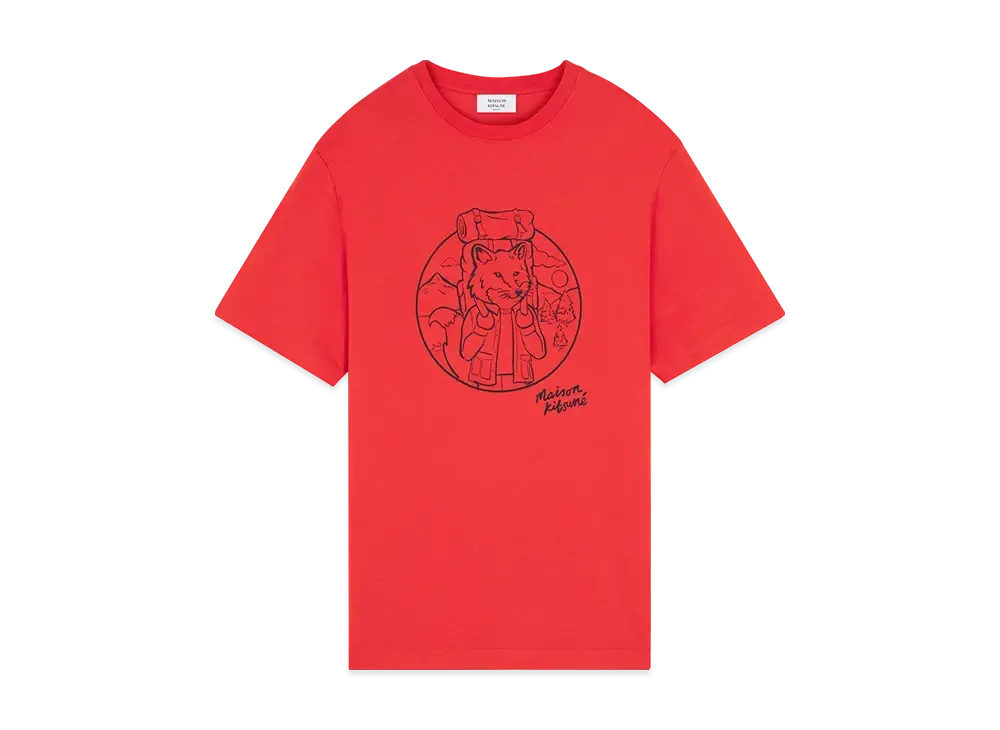 Maison Kitsune Rambling Fox Comfort T-shirt "Autumn Red"