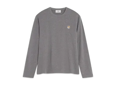 Maison Kitsune Fox Head Patch Regular Long Sleeve T-Shirt "Dark Grey Melange"