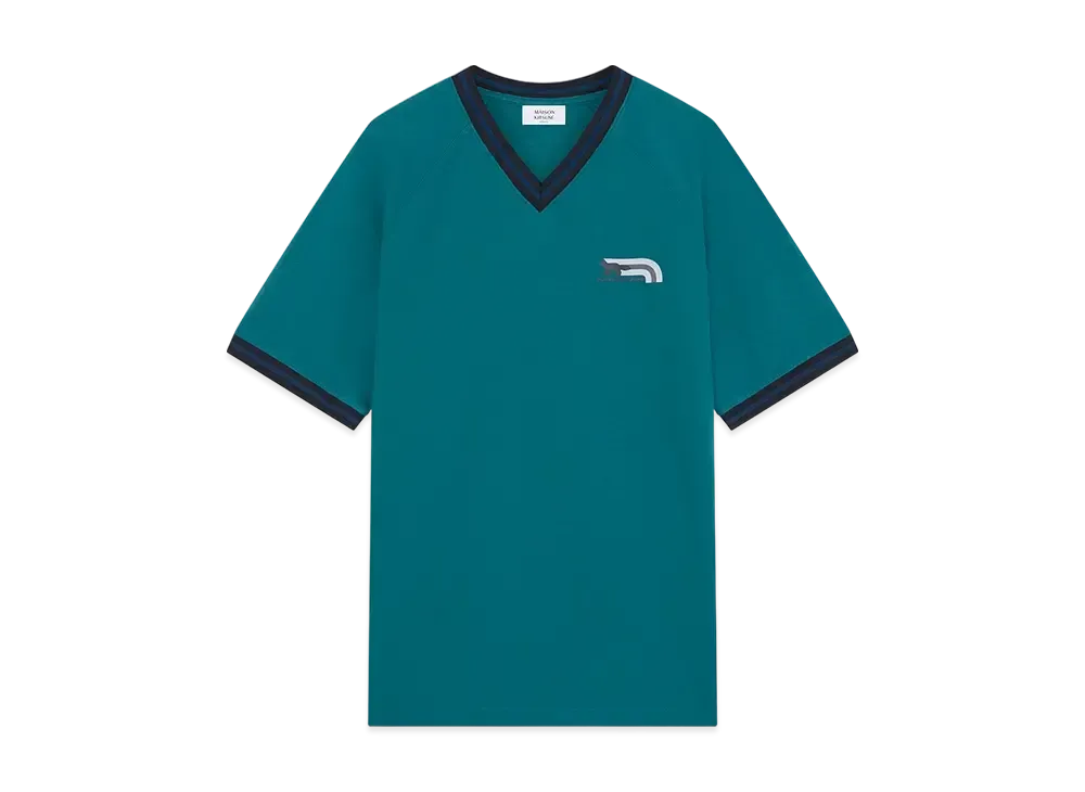 Maison Kitsune Flash Fox Raglan T-shirt "Lake Blue"