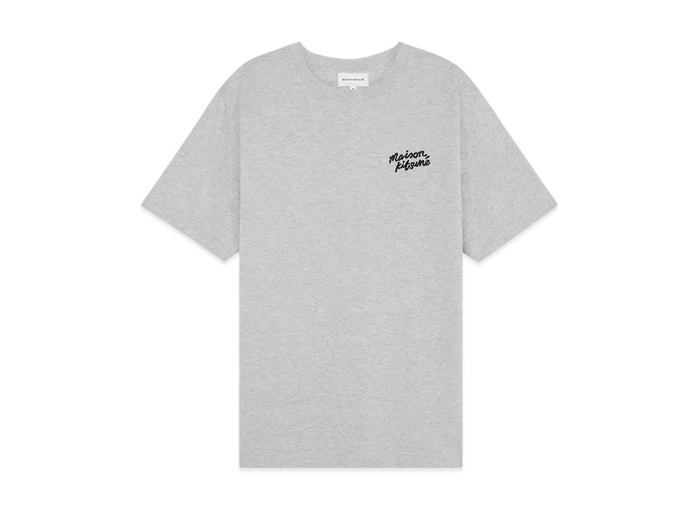 Maison Kitsune Handwriting Comfort T-shirt "Light Grey Melange/Black"
