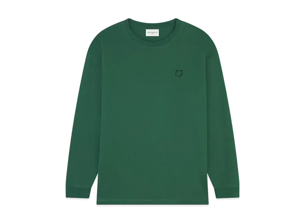 Maison Kitsune Bold Fox Head Patch Comfort Long Sleeve T-Shirt "Bottle Green"