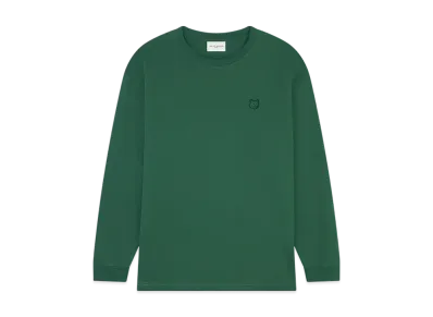 Maison Kitsune Bold Fox Head Patch Comfort Long Sleeve T-Shirt "Bottle Green"