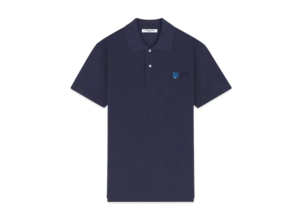 Maison Kitsune Double Bold Fox Head Patch Comfort Polo "Ink Blue"