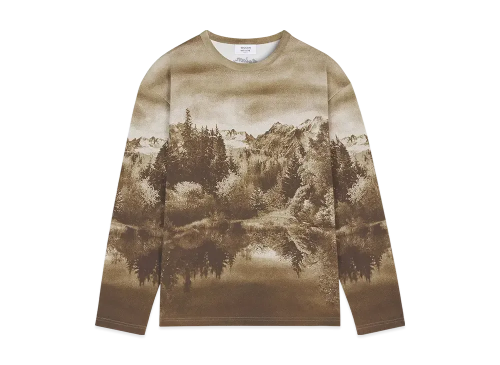 Maison Kitsune Landscape Comfort T-Shirt "Smoke"