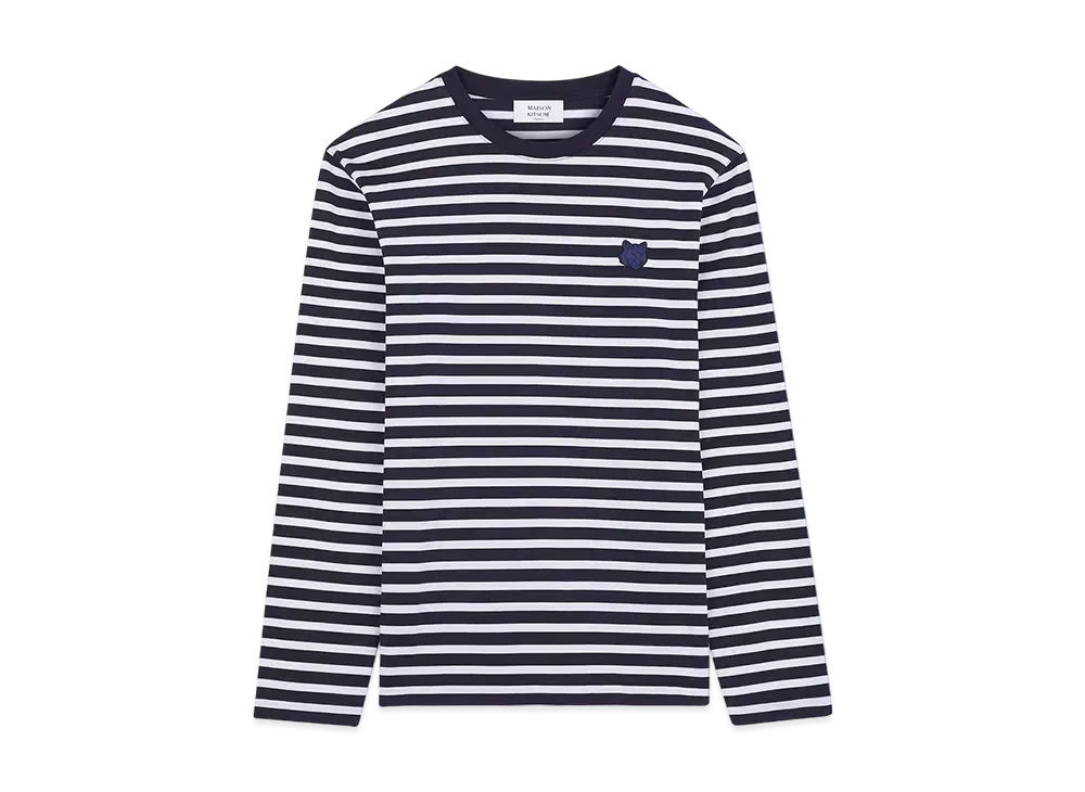 Maison Kitsune Bold Fox Head Patch Regular Marine T-Shirt "Navy Stripes"