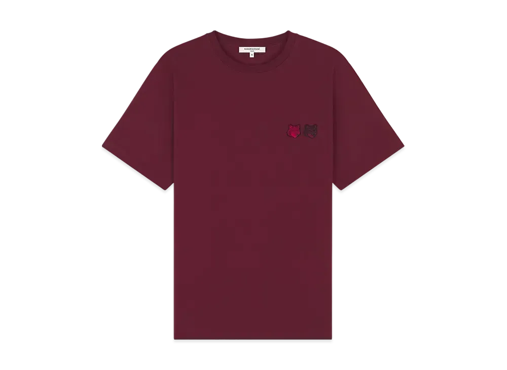 Maison Kitsune Double Bold Fox Head Patch Comfort T-Shirt "Burgundy"
