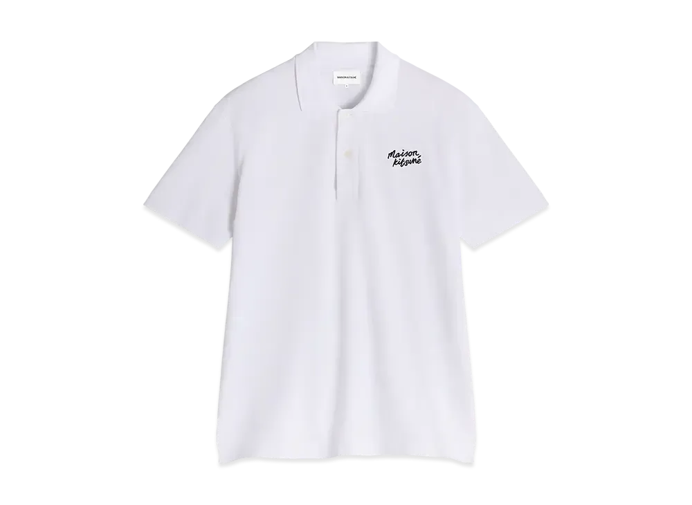 Maison Kitsune Handwriting Comfort Polo "White/Back"