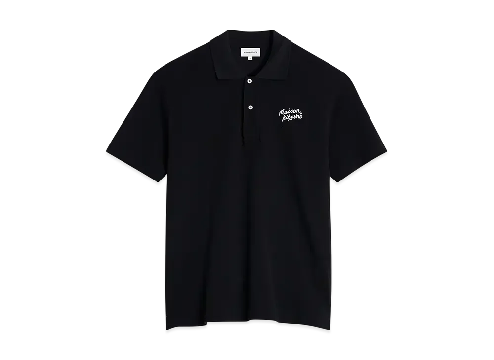 Maison Kitsune Handwriting Comfort Polo "Black/White"