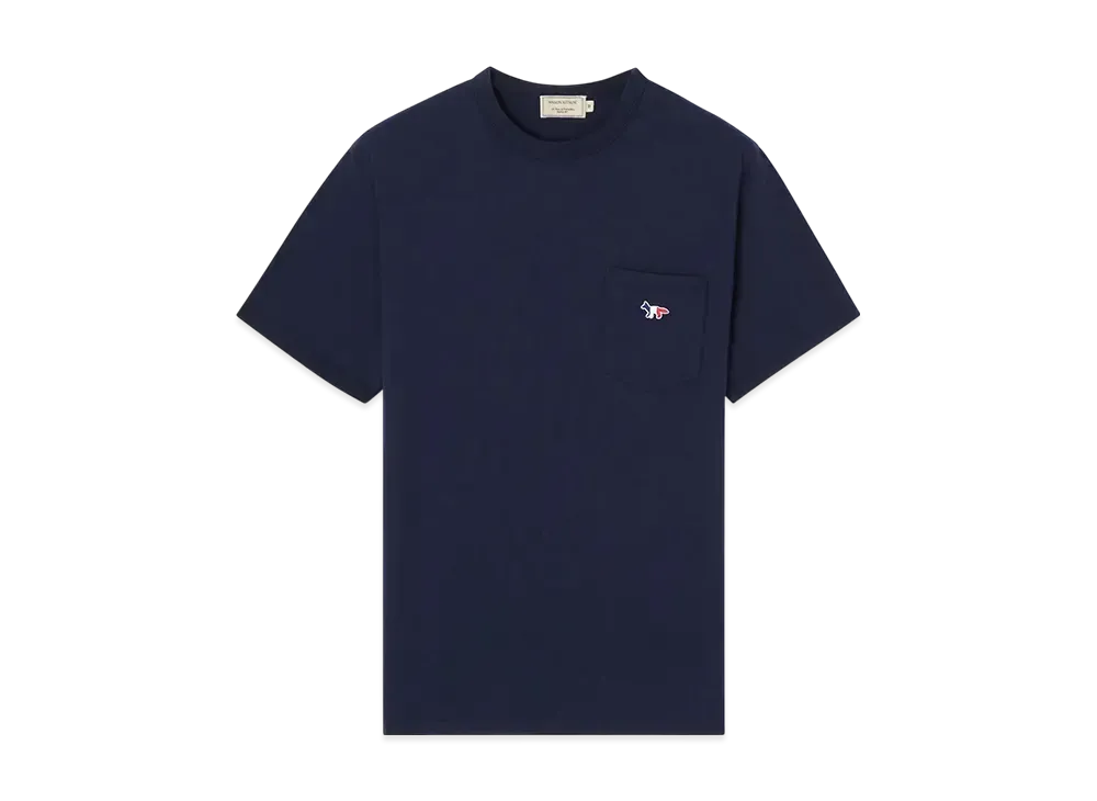 Maison Kitsune Tricolor Fox Patch Classic Pocket T-shirt "Navy"