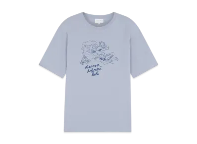 Maison Kitsune Surf Fox Comfort T-shirt "Beat Blue"