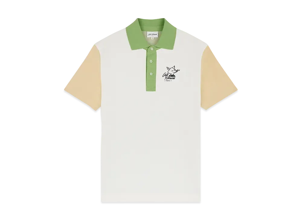 Maison Kitsune Cafe Kitsune Color Block Relax Polo "Tapioca Colorblock"