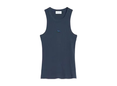 Maison Kitsune Baby Fox Patch Rib Tank Top "Ink Blue"