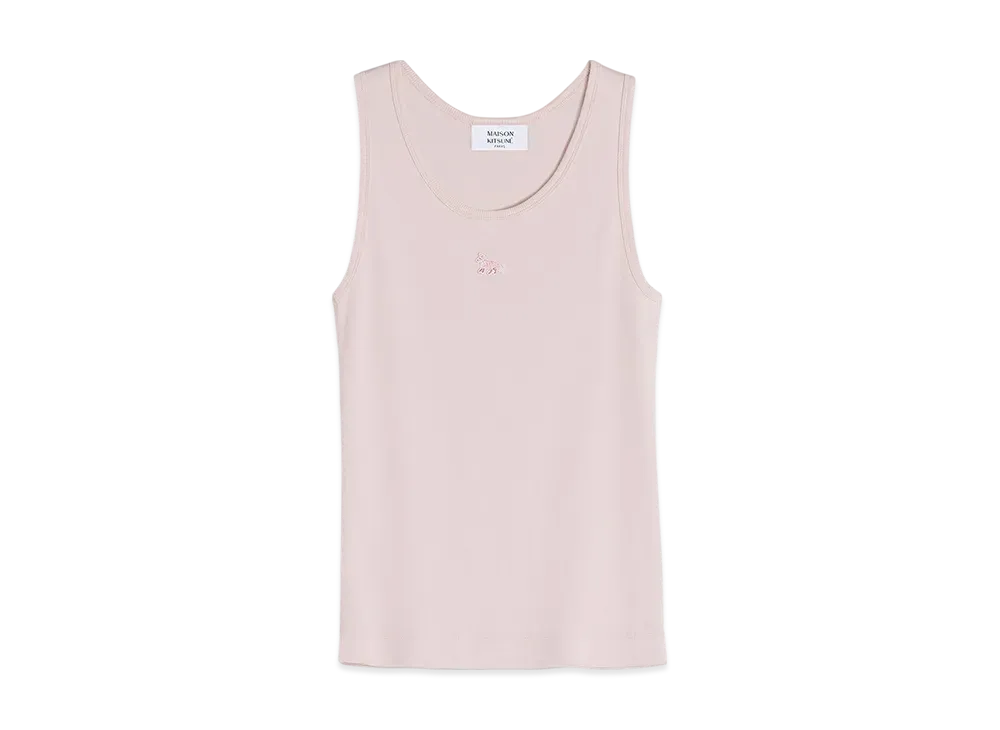 Maison Kitsune Baby Fox Patch Rib Tank Top "Rosewater"