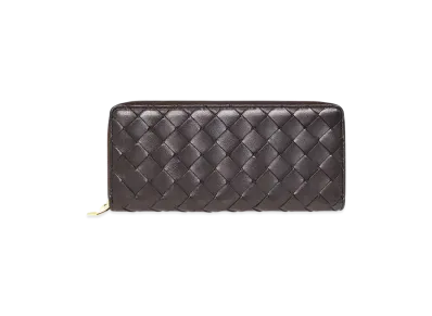 Bottega Veneta Intrecciato Lambskin Zip Around LongWallet "Potion"