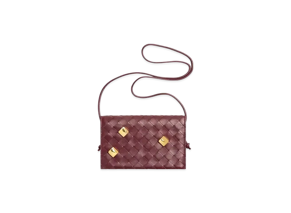 Bottega Veneta Intrecciato Lambskin Calfskin Strap Wallet "Barolo"