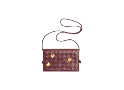 Bottega Veneta Intrecciato Lambskin Calfskin Strap Wallet "Barolo"