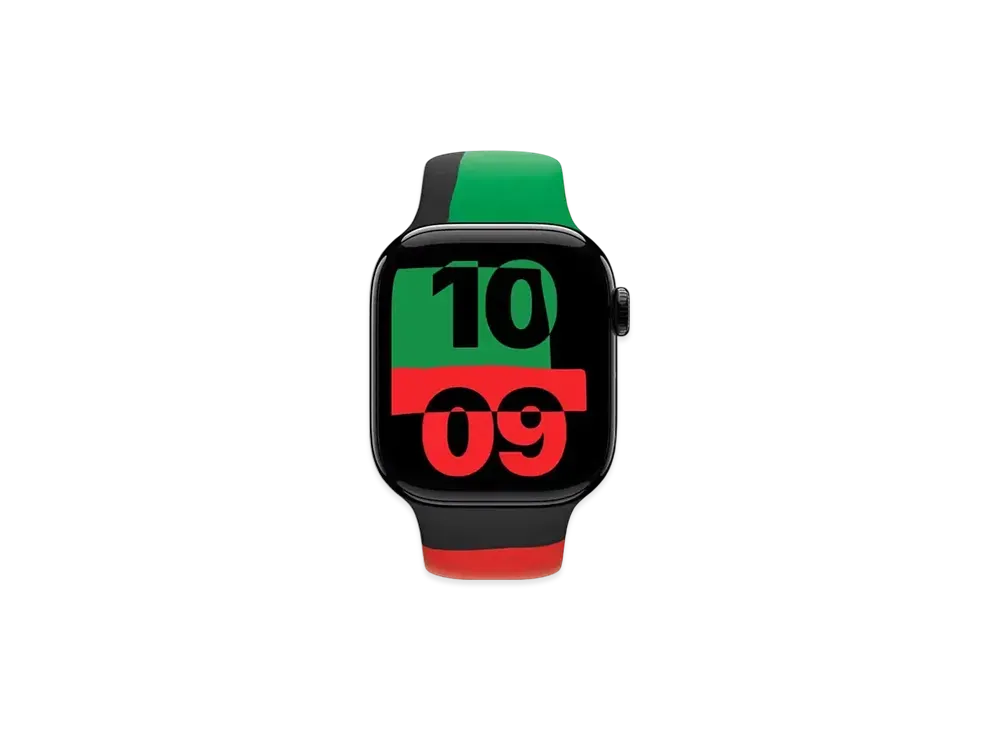 Apple Watch Series 10 GPS + Cellular Model Jet Black Aluminiumcase Rubber Sportsband "Black Unity"