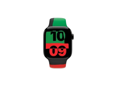 Apple Watch Series 10 GPS + Cellular Model Jet Black Aluminiumcase Rubber Sportsband "Black Unity"