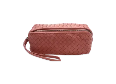 Bottega Veneta Intrecciato Lambskin Cosmetic Pouch "Pink"