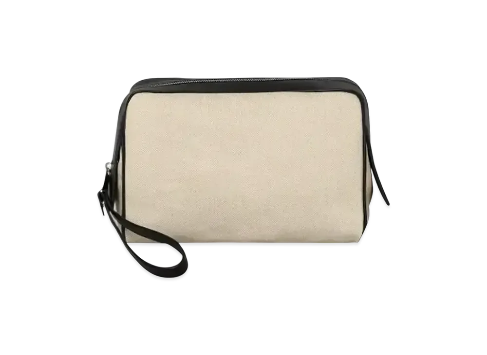 Bottega Veneta Calfskin Canvas Large Clutch Bag "White/Black"