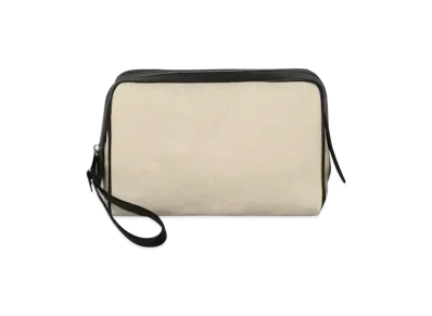 Bottega Veneta Calfskin Canvas Large Clutch Bag "White/Black"