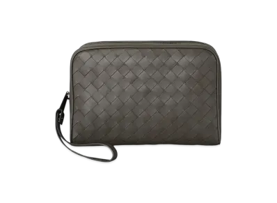 Bottega Veneta Intrecciato Calfskin Wrist Strap Clutch "Light Graphite"