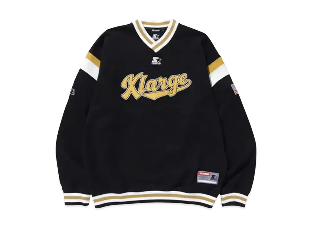 XLARGE x Starter V Neck Sweatshirt "Black"