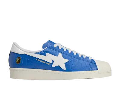 A BATHING APE × adidas Superstar "Blue/Footwear White/Off White"