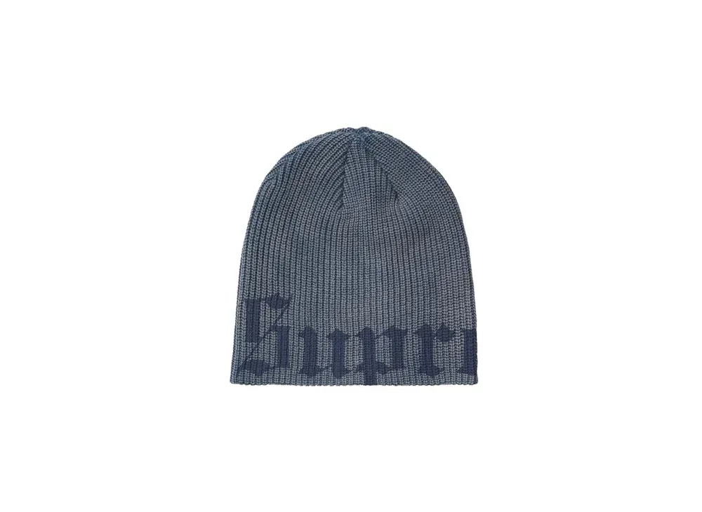 Supreme Old English Printed Beanie "Navy"