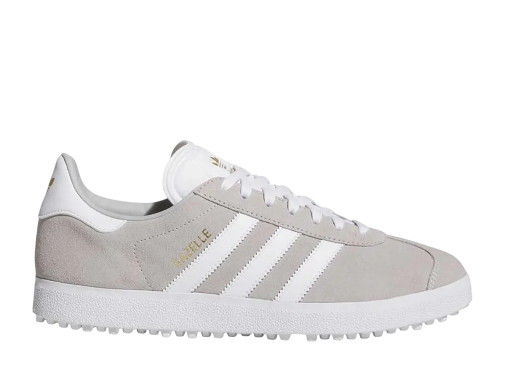 アディダス ガゼル スパイクレス ゴルフ "グレーツー/クラウドホワイト/ゴールドメタリック"