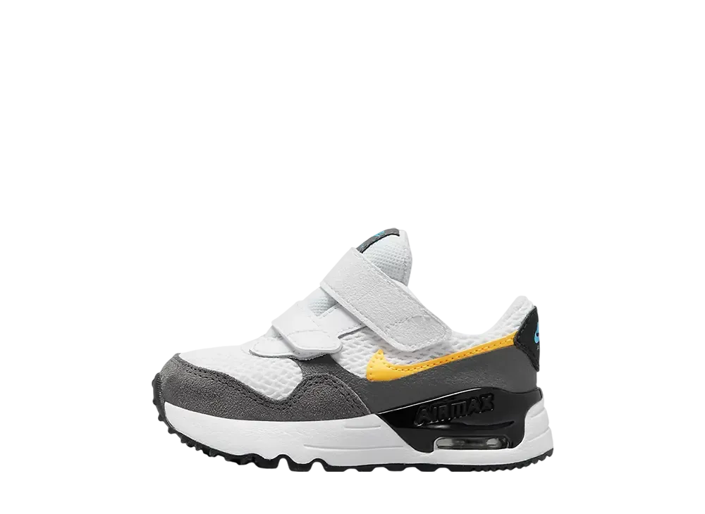 ナイキ TD エアマックス システム "ホワイト/アイアングレー/ブルーライトニング/レーザーオレンジ" (キッズ)