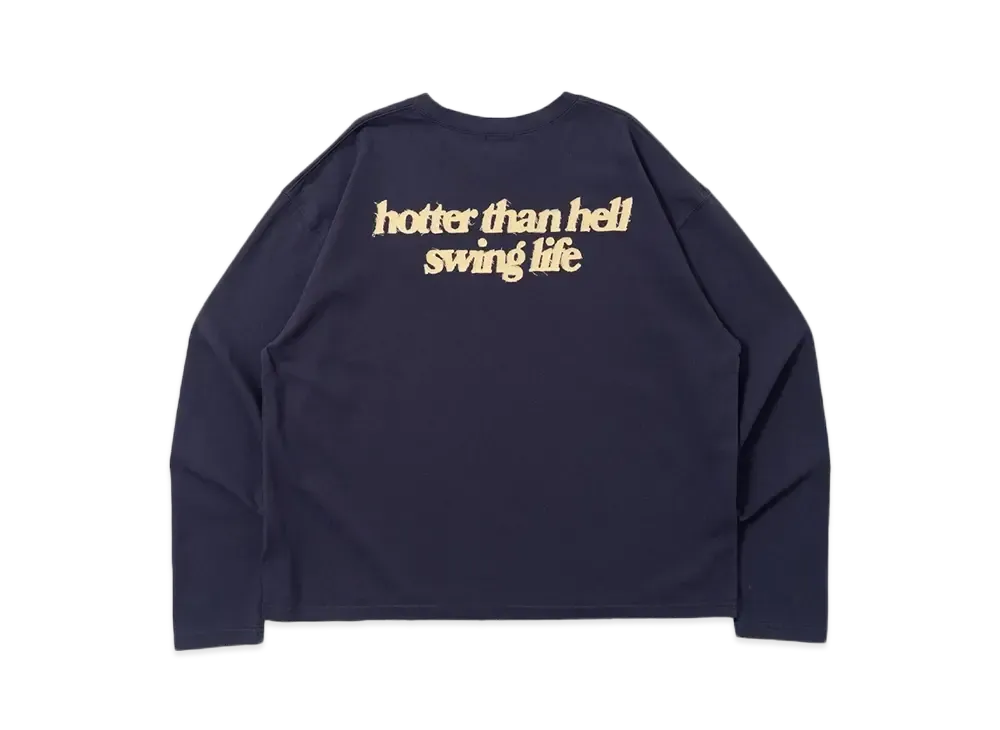 HTH Applique long tee "NAVY"