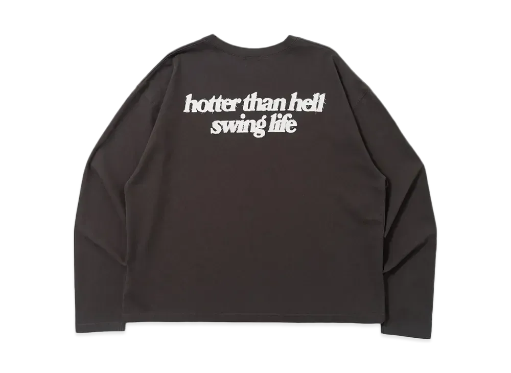 HTH Applique long tee "CHARCOAL"