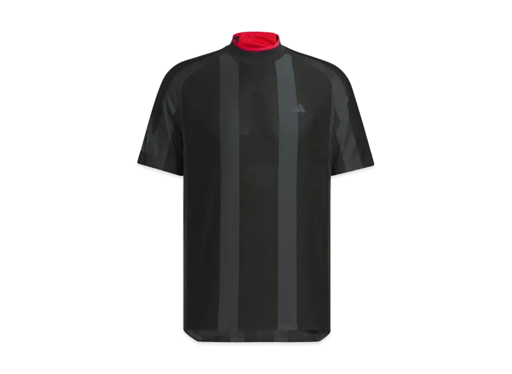 adidas Adizero Mesh Mockneck Short Sleeve Shirt "Black"